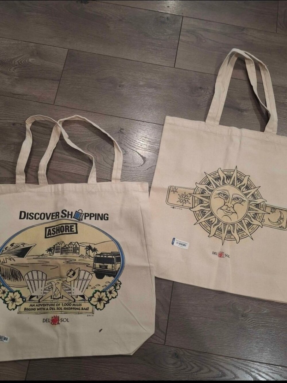 VIntage Del Sol canvas tote bags